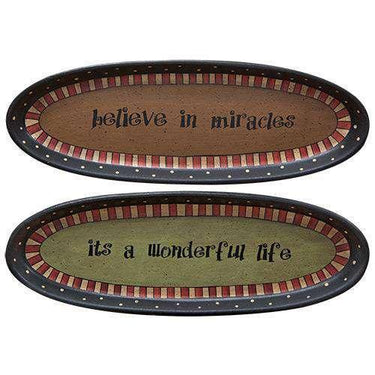 *Believe in Miracles Tray Asst. - The Fox Decor